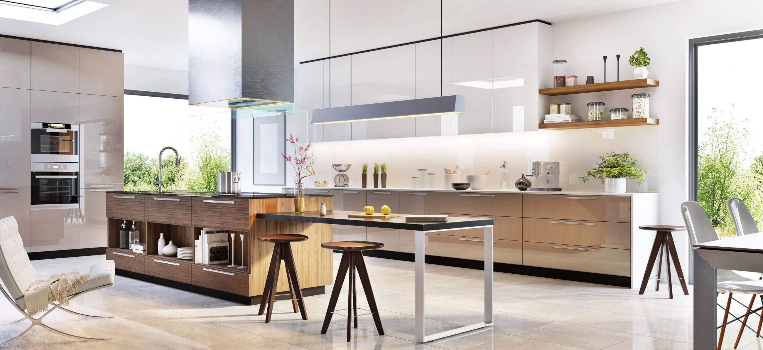 Naturally-lit modern kitchen with Bella IMC cabinetry