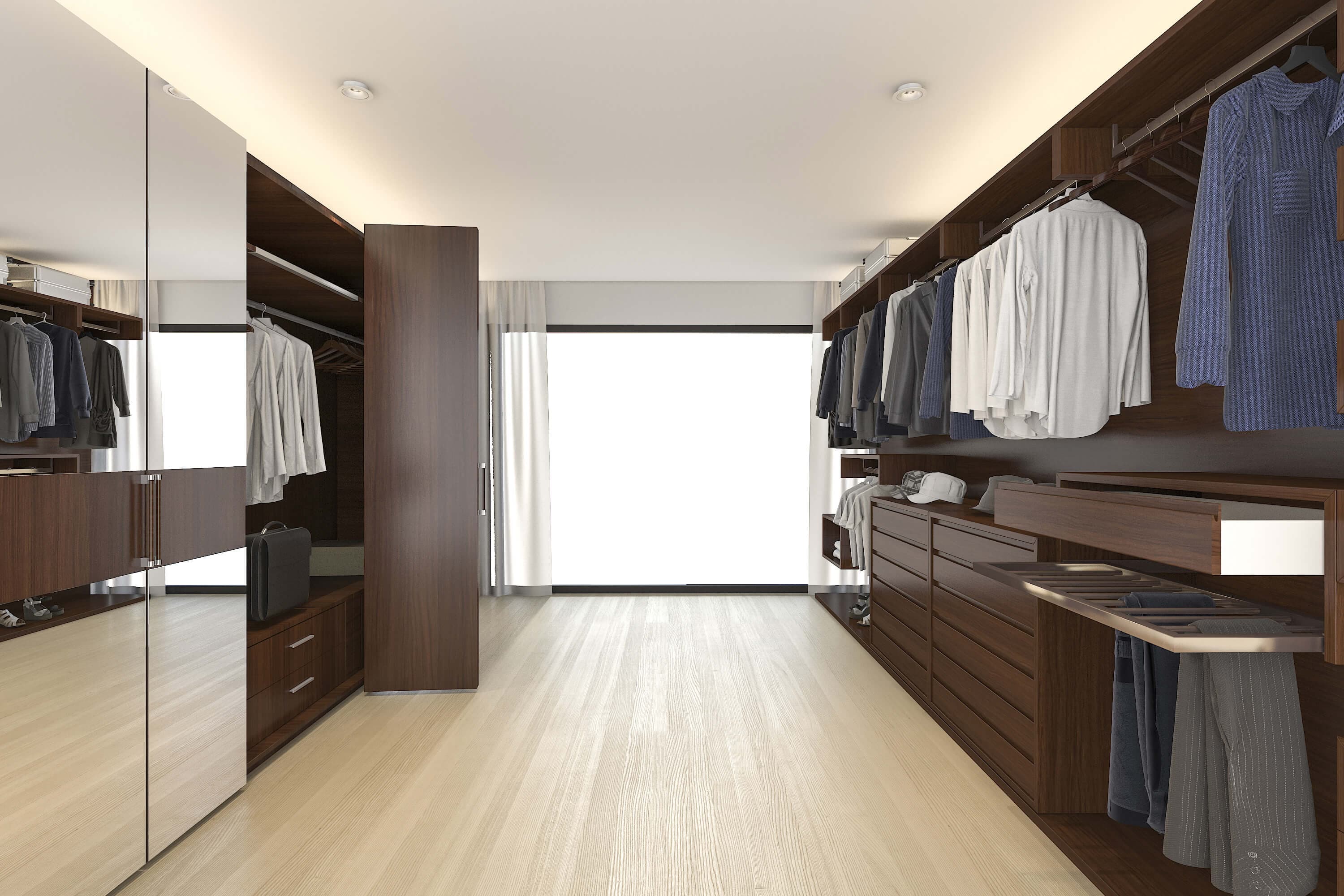 Full-wall built-ins around the TV